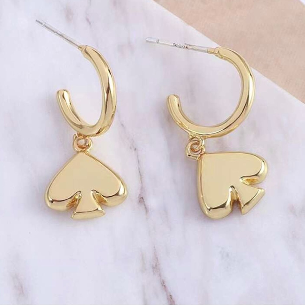 Spade Golden Post Earrings